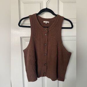 Kendale Button-Front Crop Sweater Tank